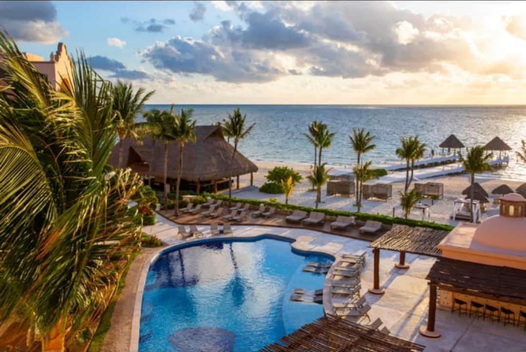 Resort pool aerial view